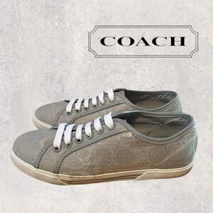 Coach Kameron Grey Fabric Sequin Sneakers 5